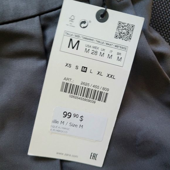 BNWT Zara Belted Relaxed Trouser LE, Sz Medium - Picture 4 of 6